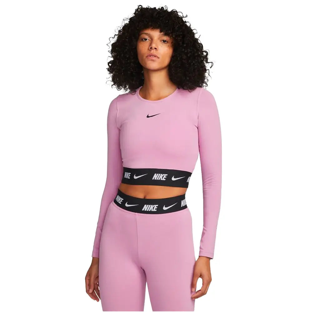 Sportswear Crop Tape Long Sleeve T Shirt