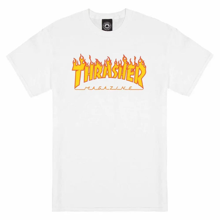 THRASHER Flame T-Shirt 311019-WHITE