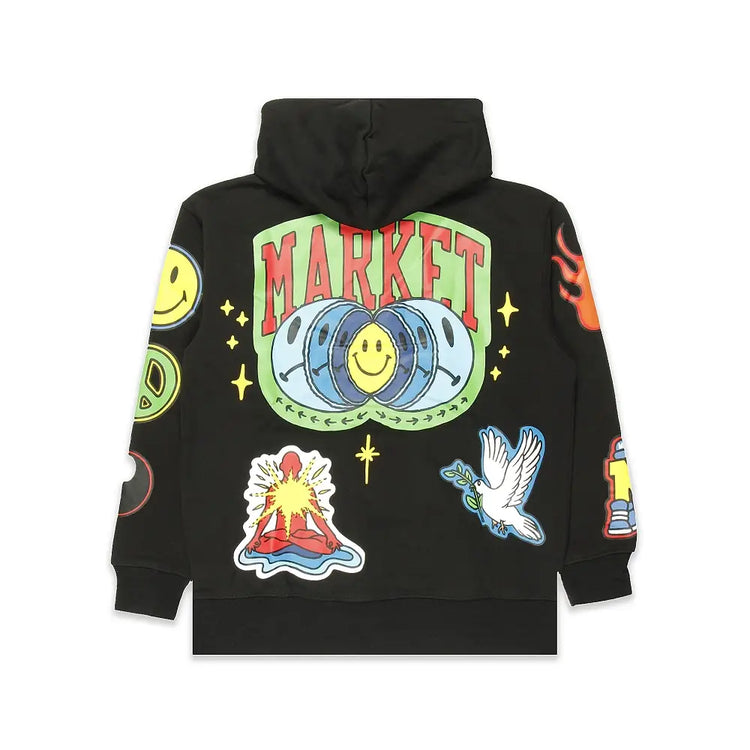 CHINATOWN MARKET Smiley Start Within Stars Hoodie 397000330-BLK