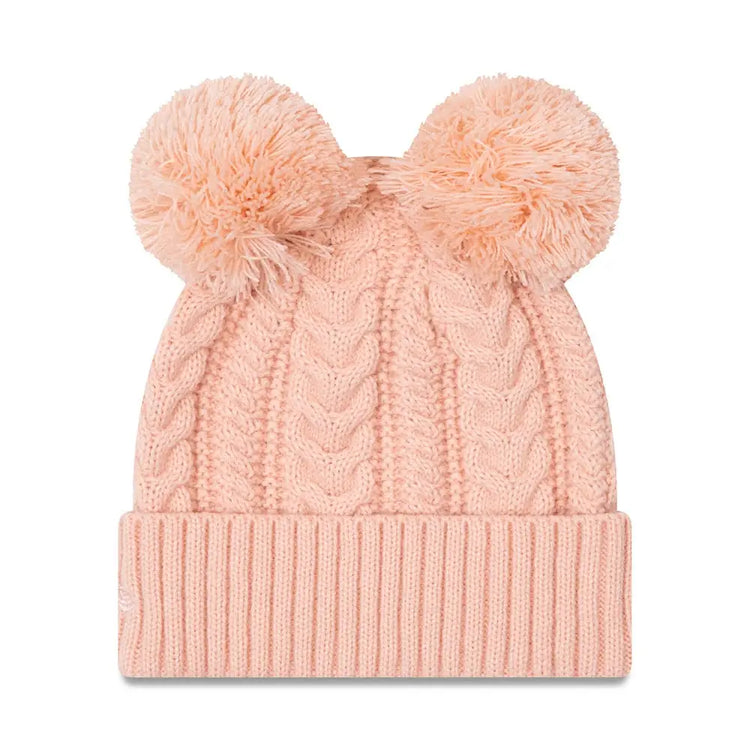 NEW ERA New York Yankees Double Pom Womens Pink Bobble Beanie Hat 60284835