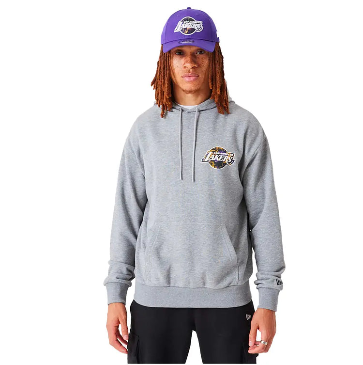 NEW ERA La Lakers Nba Infill Team Logo Medium Grey Pullover Hoodie 60332147