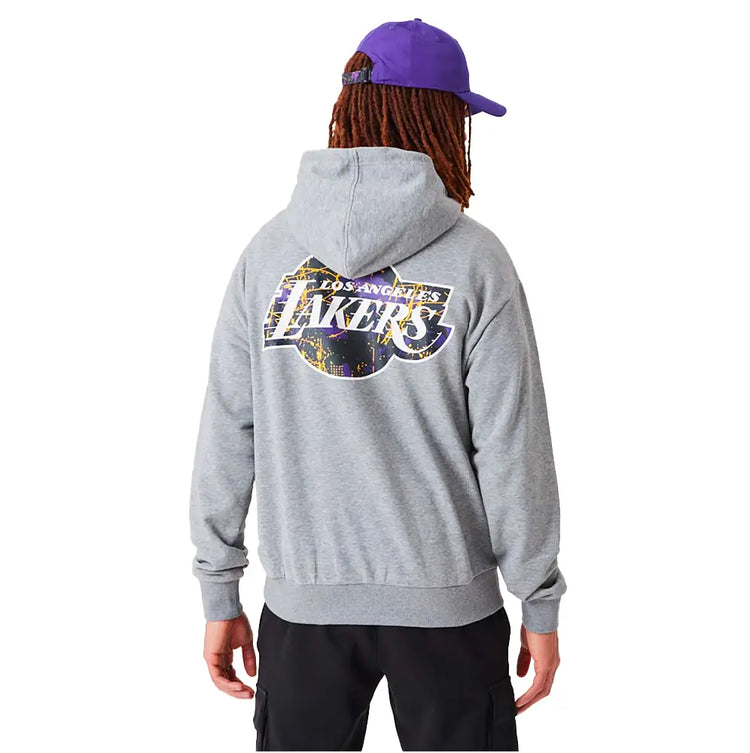 NEW ERA La Lakers Nba Infill Team Logo Medium Grey Pullover Hoodie 60332147