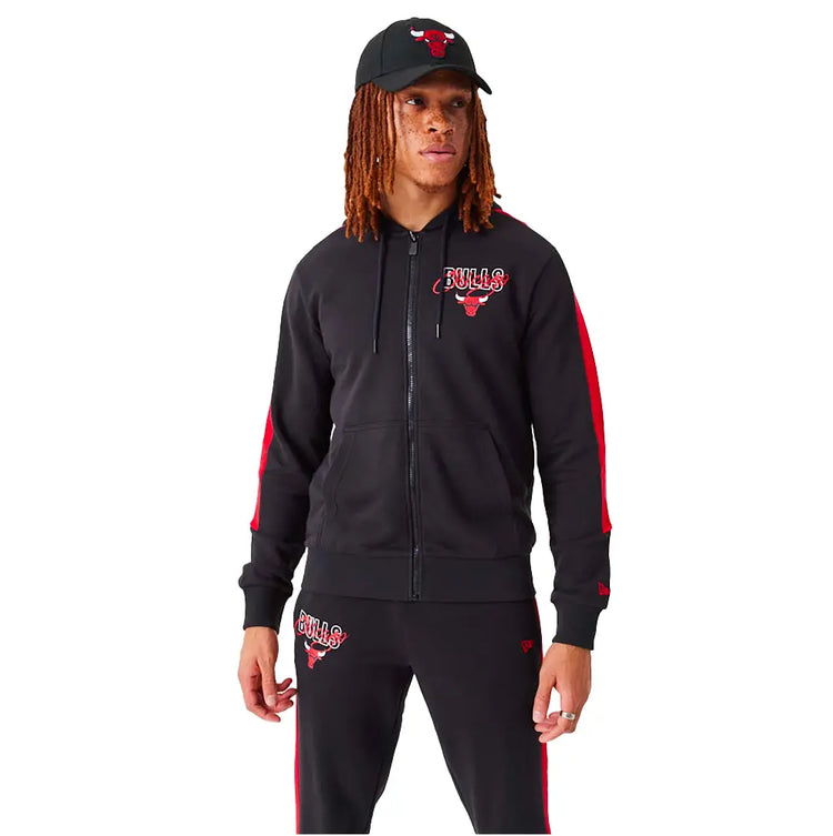 NEW ERA Chicago Bulls Nba Script Black Full-Zip Hoodie 60332186