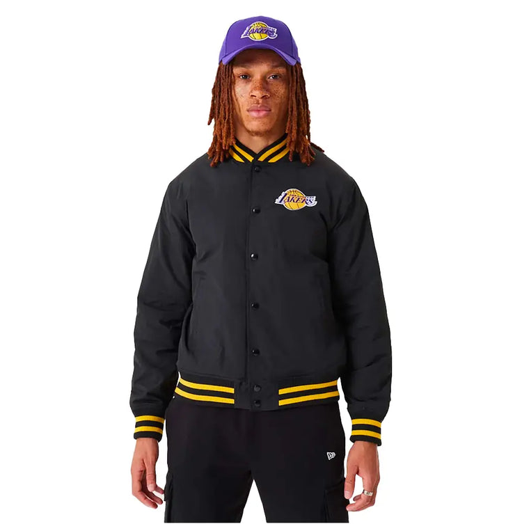 NEW ERA La Lakers Nba Script Black Bomber Jacket 60332205