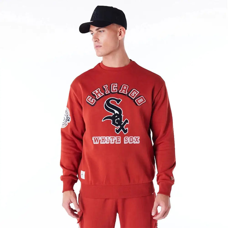 NEW ERA Chicago White Sox World Series Red Oversized Crew Neck Sweatshirt 60564884