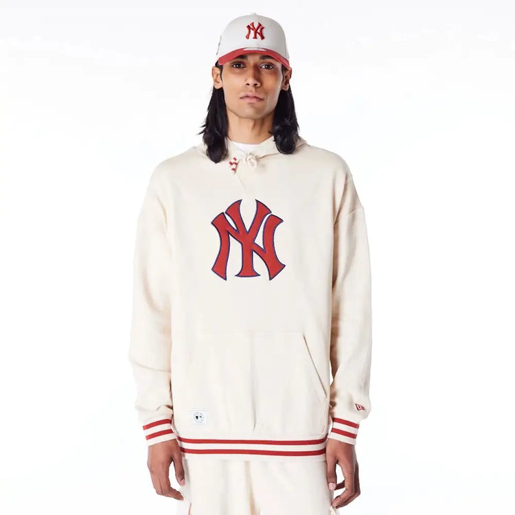 NEW ERA New York Yankees Mlb Rib Infill Stone Oversized Pullover Hoodie 60564887