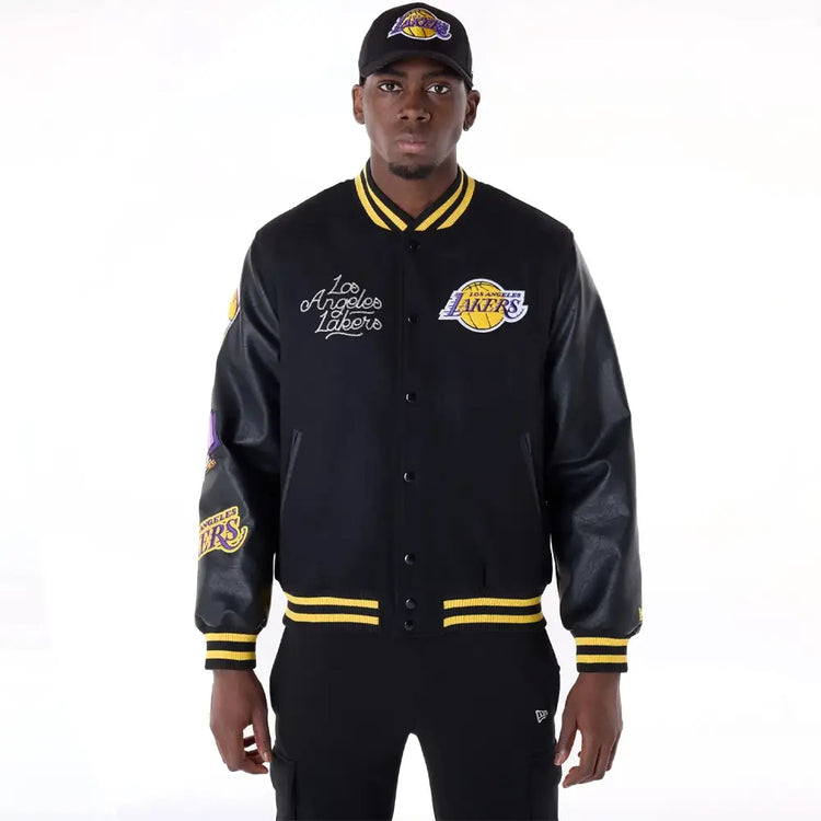 NEW ERA La Lakers Nba Patch Black Varsity Jacket 60564991