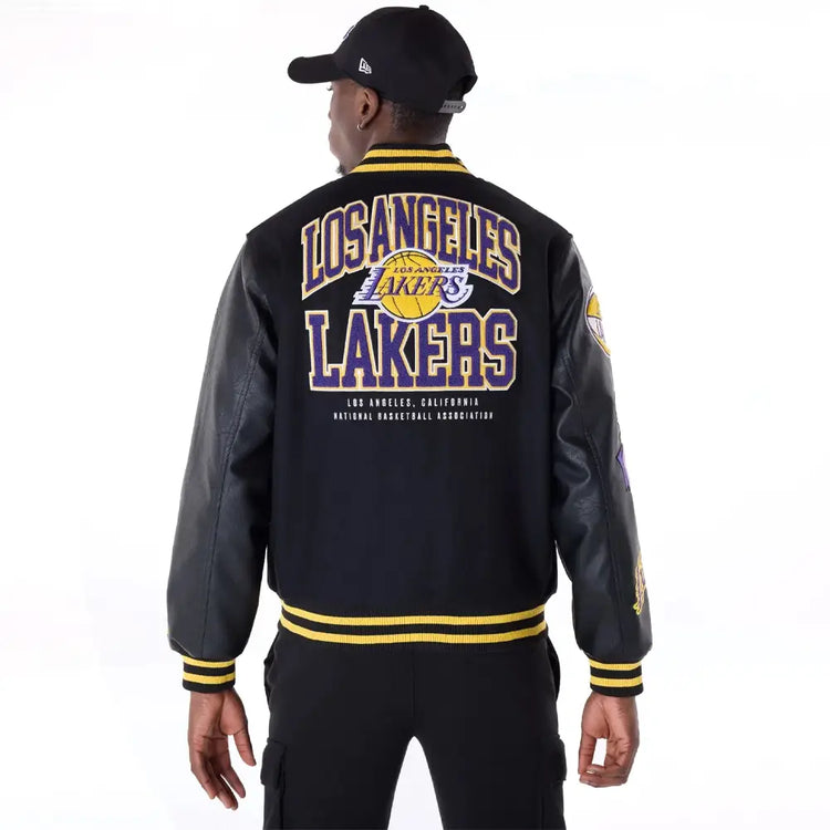 NEW ERA La Lakers Nba Patch Black Varsity Jacket 60564991