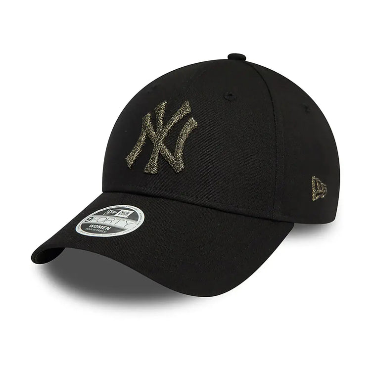 NEW ERA New York Yankees Womens Metallic Logo Black 9Forty Adjustable Cap 60565245