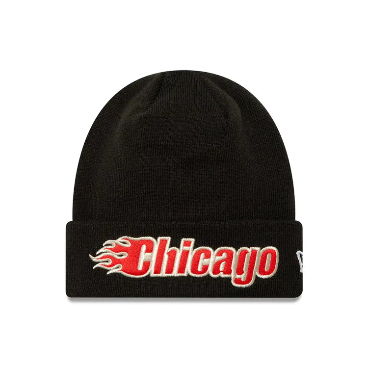 NEW ERA Chicago Bulls NBA Metallic Black Cuff Knit Beanie Hat 60580863