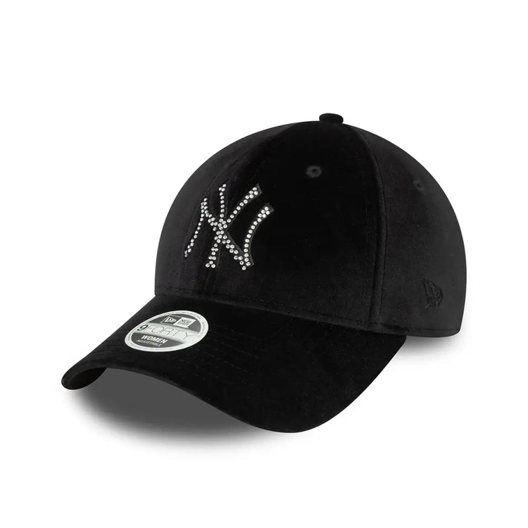 NEW ERA New York Yankees Womens Velour Diamante Black 9FORTY Adjustable Cap 60580876