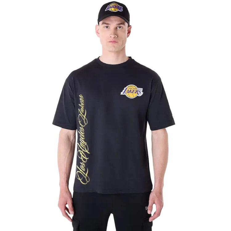 NEW ERA NBA Font Graphic LA Lakers T-Shirt Black 60596427