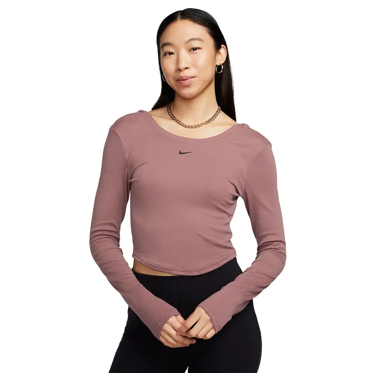 NIKE Sportswear Chill Knit Mini-Rib Long-Sleeve Top FN3661-208