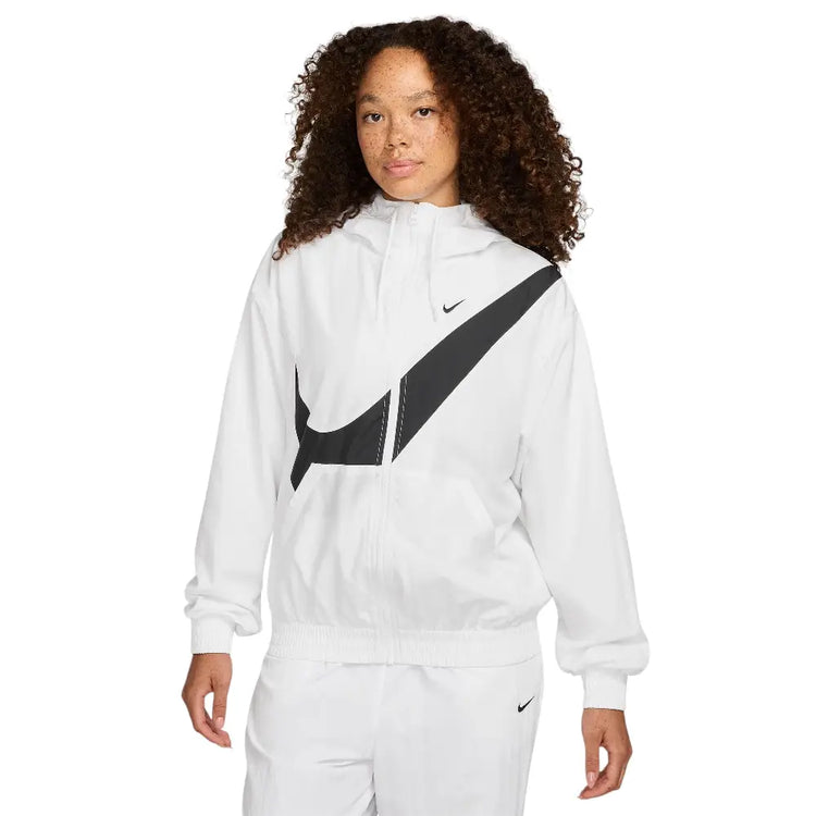 NIKE Sportswear Classic Woven Full-Zip Logo Jacket White HM8971-100